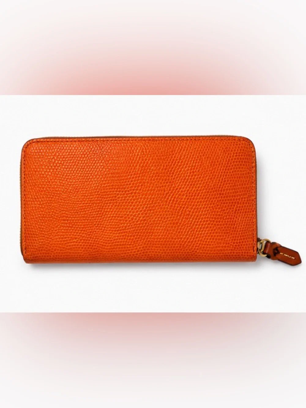 Dooney & Bourke Orange Leather Zip Around Continental Wallet - Picture 2 of 4